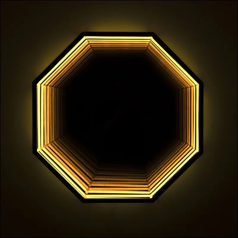 3d infinity mirror light wandleuchte led spiegel xlumina8