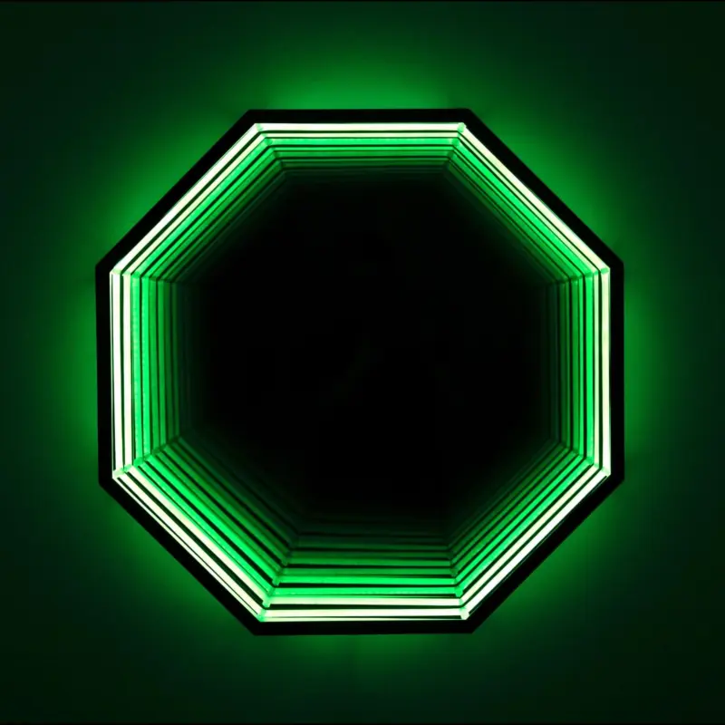 3d infinity mirror light wandleuchte led spiegel xlumina9
