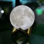 3d printed moon lamp with dual color sensor patchandbagel