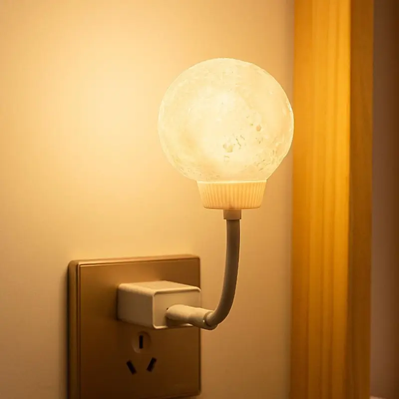 3d printed moon usb night light lamp patchandbagel