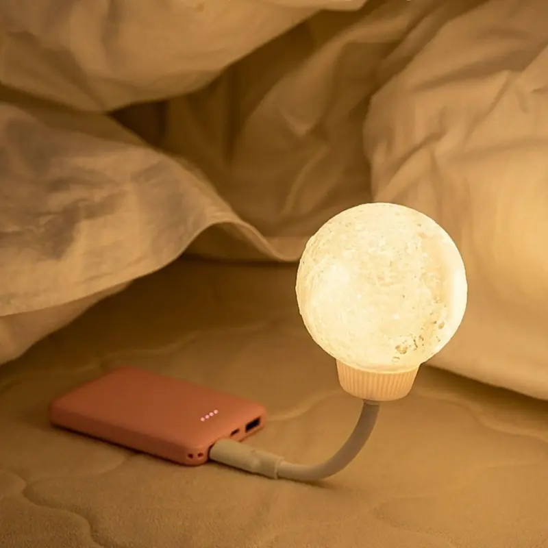 3d printed moon usb night light lamp patchandbagel