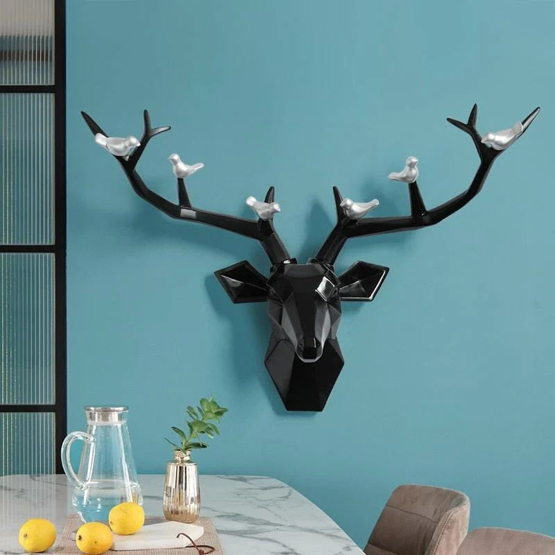 3d Big Deer Head Wall Decor for Home Statue Decoration Accessories -  - #tag1#