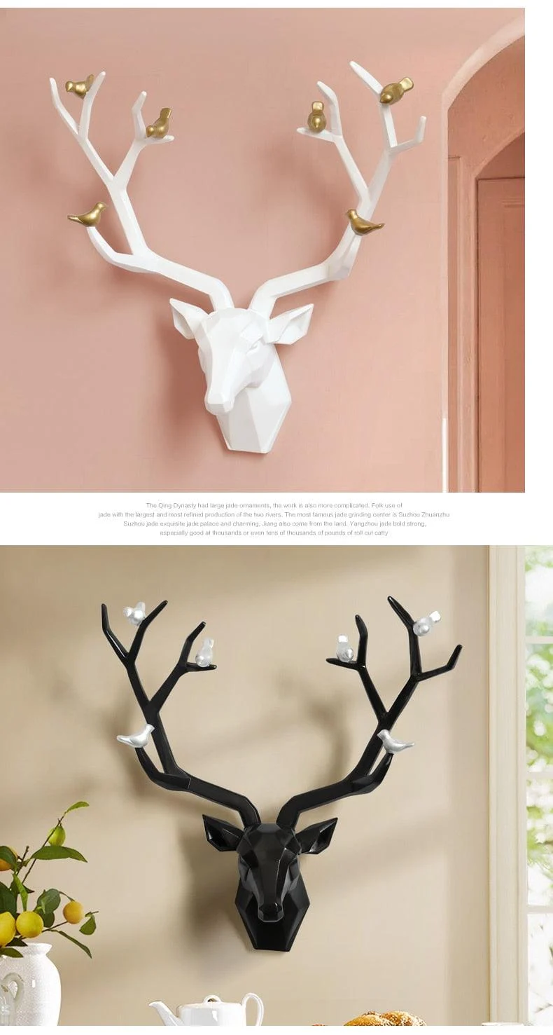 3d Big Deer Head Wall Decor for Home Statue Decoration Accessories -  - #tag1#