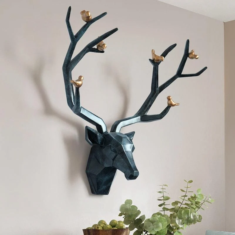 3d Big Deer Head Wall Decor for Home Statue Decoration Accessories -  - #tag1#
