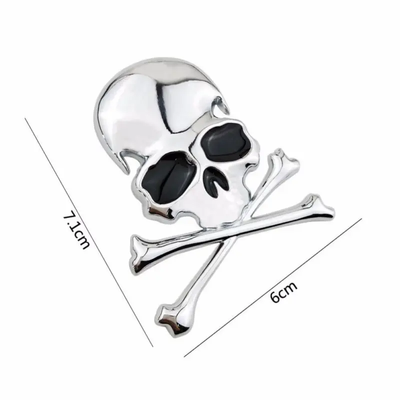 3d Metal skull skeleton bones Halloween Decoration tag1