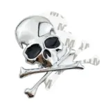 3d Metal skull skeleton bones Halloween Decoration tag1