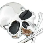 3d Metal skull skeleton bones Halloween Decoration tag1