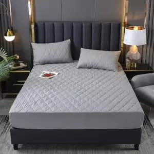 3pcs Interlayer Waterproof Mattress Protector, Embossed Design 360°