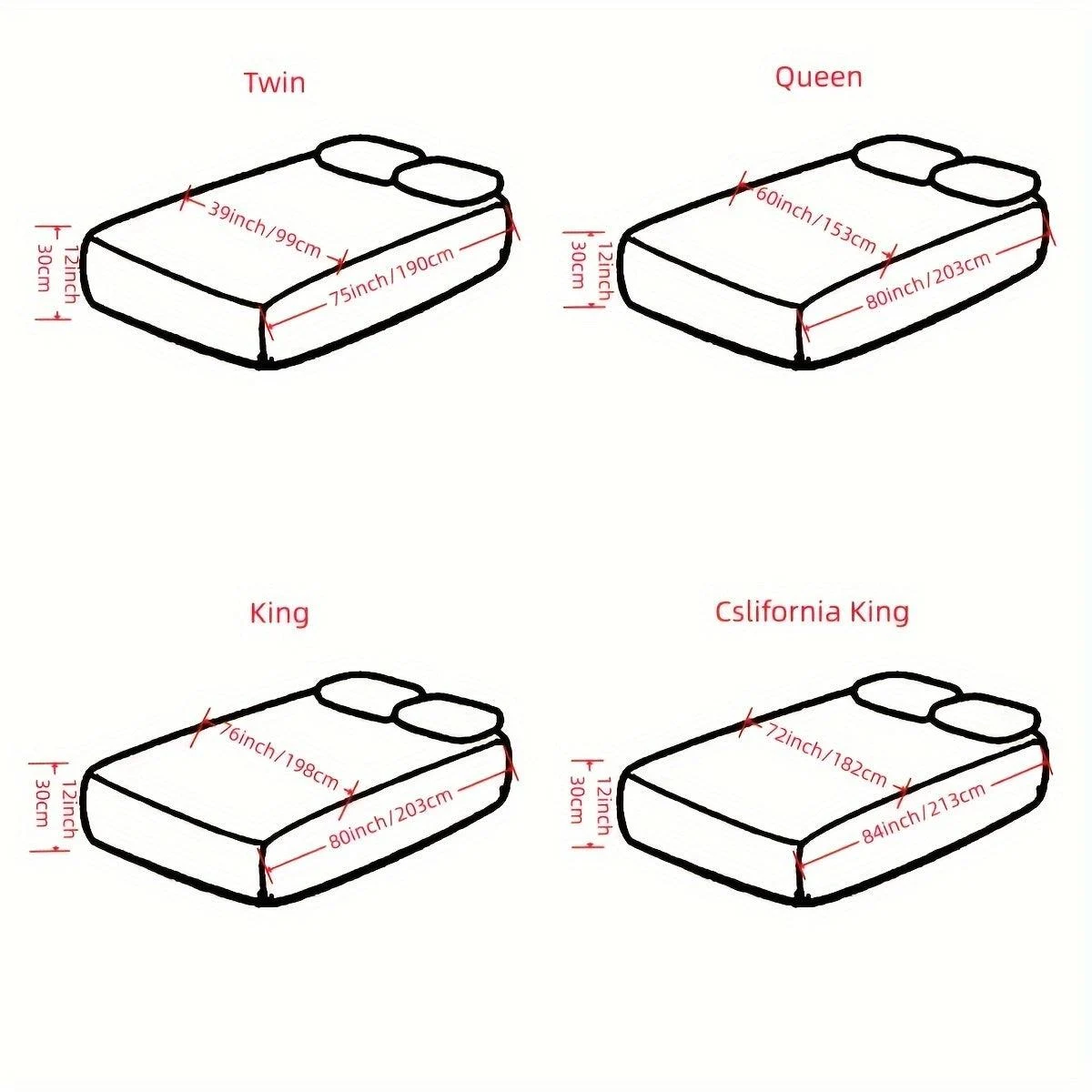 3pcs Interlayer Waterproof Mattress Protector, Embossed Design 360° -  - #tag1#