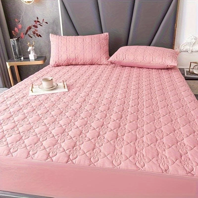 3pcs Interlayer Waterproof Mattress Protector, Embossed Design 360° -  - #tag1#