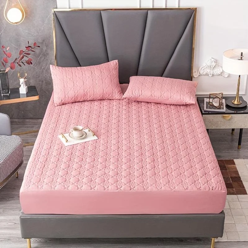 3pcs Interlayer Waterproof Mattress Protector, Embossed Design 360° -  - #tag1#