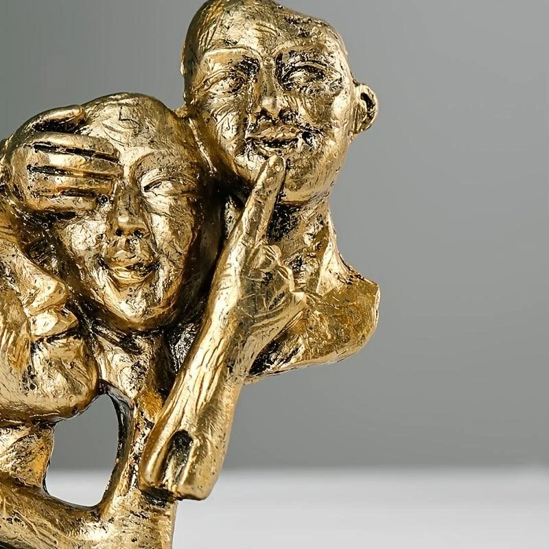 3pcs, Silence Is Golden Decorative Ornament, Abstract And Simple Sculptures The Thinker Statue -  - #tag1#