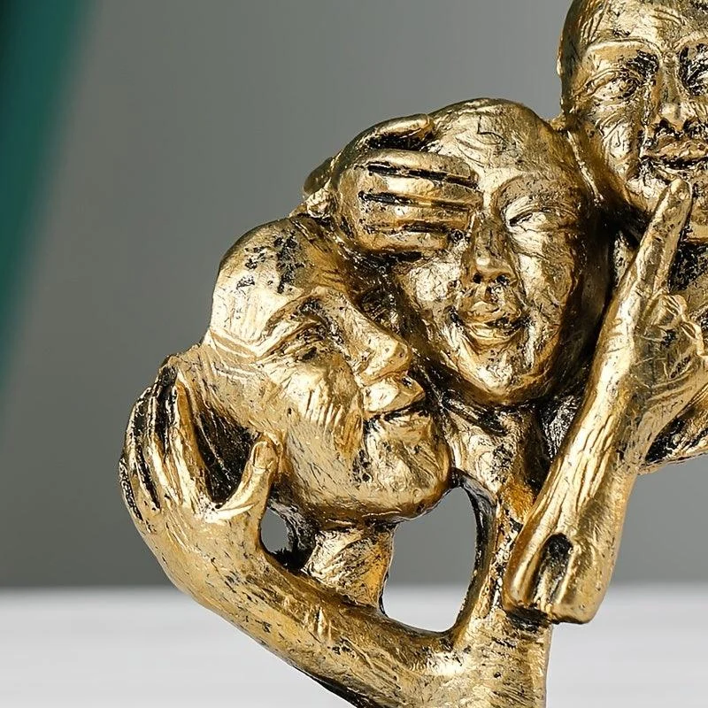 3pcs, Silence Is Golden Decorative Ornament, Abstract And Simple Sculptures The Thinker Statue -  - #tag1#