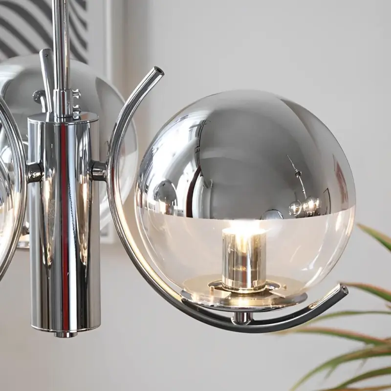 4 5 Light Glass Globe Ball Electroplating Iron Nordic Chandelier tag1