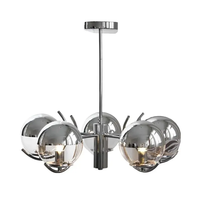 4 5 Light Glass Globe Ball Electroplating Iron Nordic Chandelier tag1