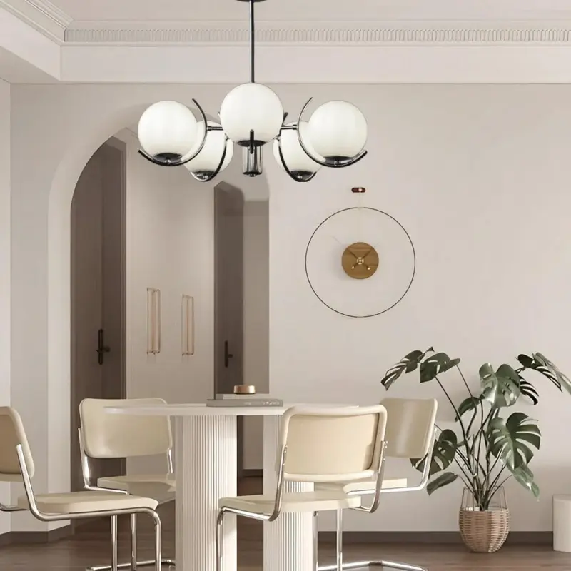 4 5 Light Glass Globe Ball Electroplating Iron Nordic Chandelier tag1