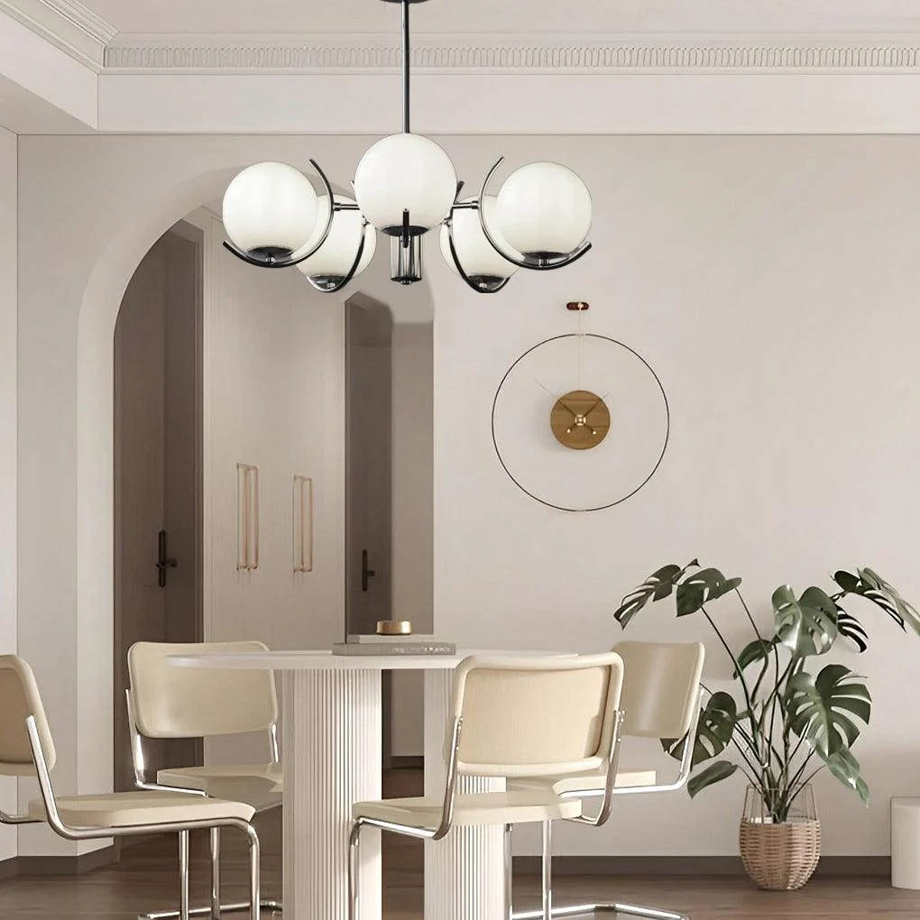 4/5-Light Glass Globe Ball Electroplating Iron Nordic Chandelier -  - #tag1#