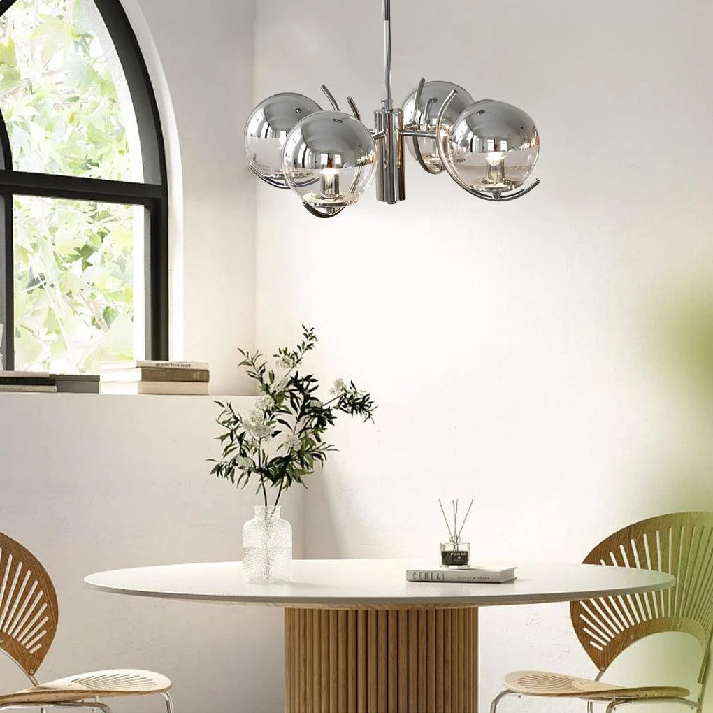 4/5-Light Glass Globe Ball Electroplating Iron Nordic Chandelier -  - #tag1#