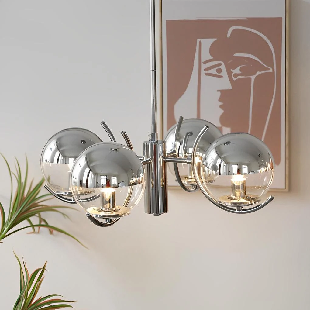 4/5-Light Glass Globe Ball Electroplating Iron Nordic Chandelier -  - #tag1#