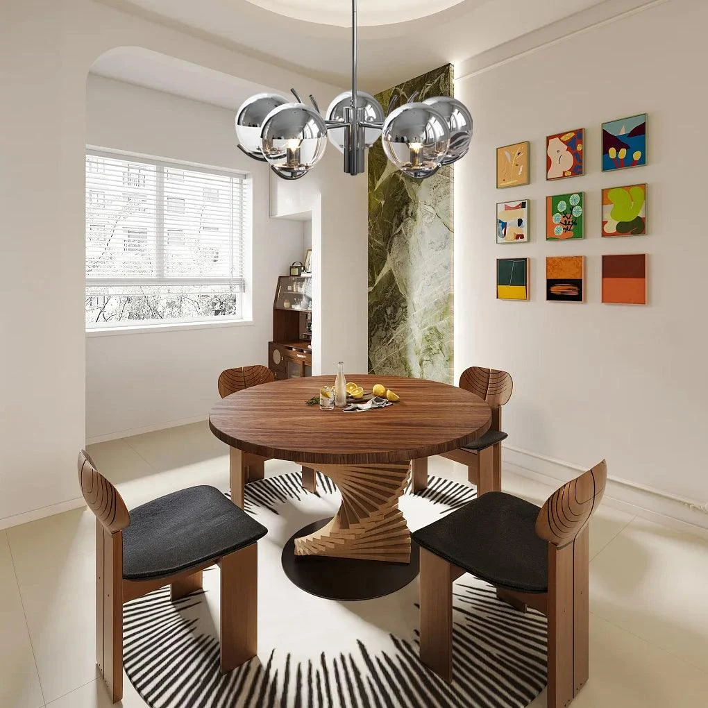 4/5-Light Glass Globe Ball Electroplating Iron Nordic Chandelier -  - #tag1#