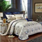 4 6 10Pcs Blue Jacquard Luxury Bedding Set King Queen Size US king 104X90in Cotton Flat eb26d8c4 c44c 44f4 bbca a6e3a1e6a2f3