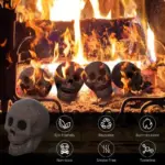 4 Pack Halloween Fire Pit Skull Ceramic Props tag1
