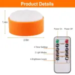 4 Pack Halloween LED Pumpkin Lights Battery Operated with 2 Light Modes 4 Timer Setting tag1