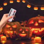 4 Pack Halloween LED Pumpkin Lights Battery Operated with 2 Light Modes 4 Timer Setting tag1