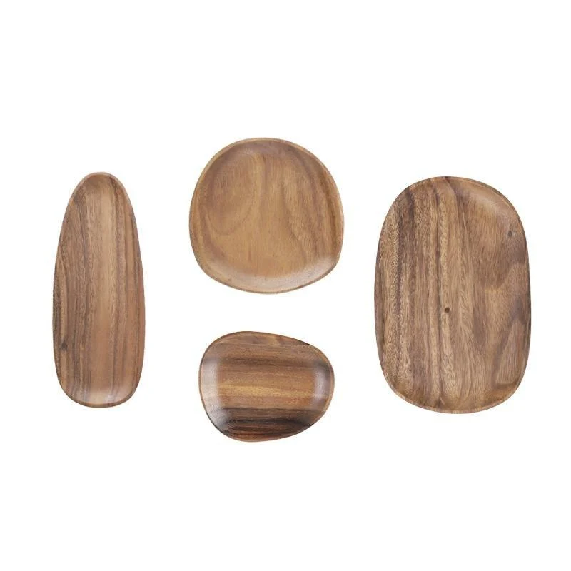 4-Piece Set of Wooden Serving and Eating Plates -  - #tag1#
