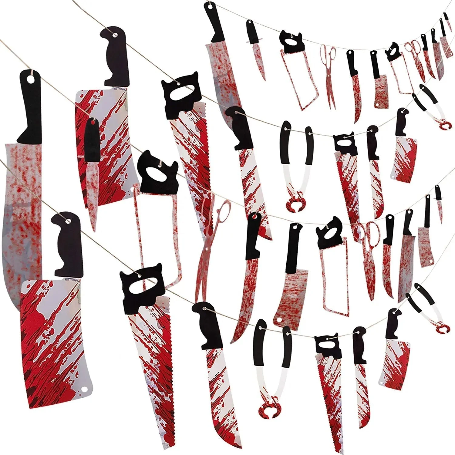 40-Pieces Set: Halloween Moon Ship Bloody Wreath Banners -  - #tag1#