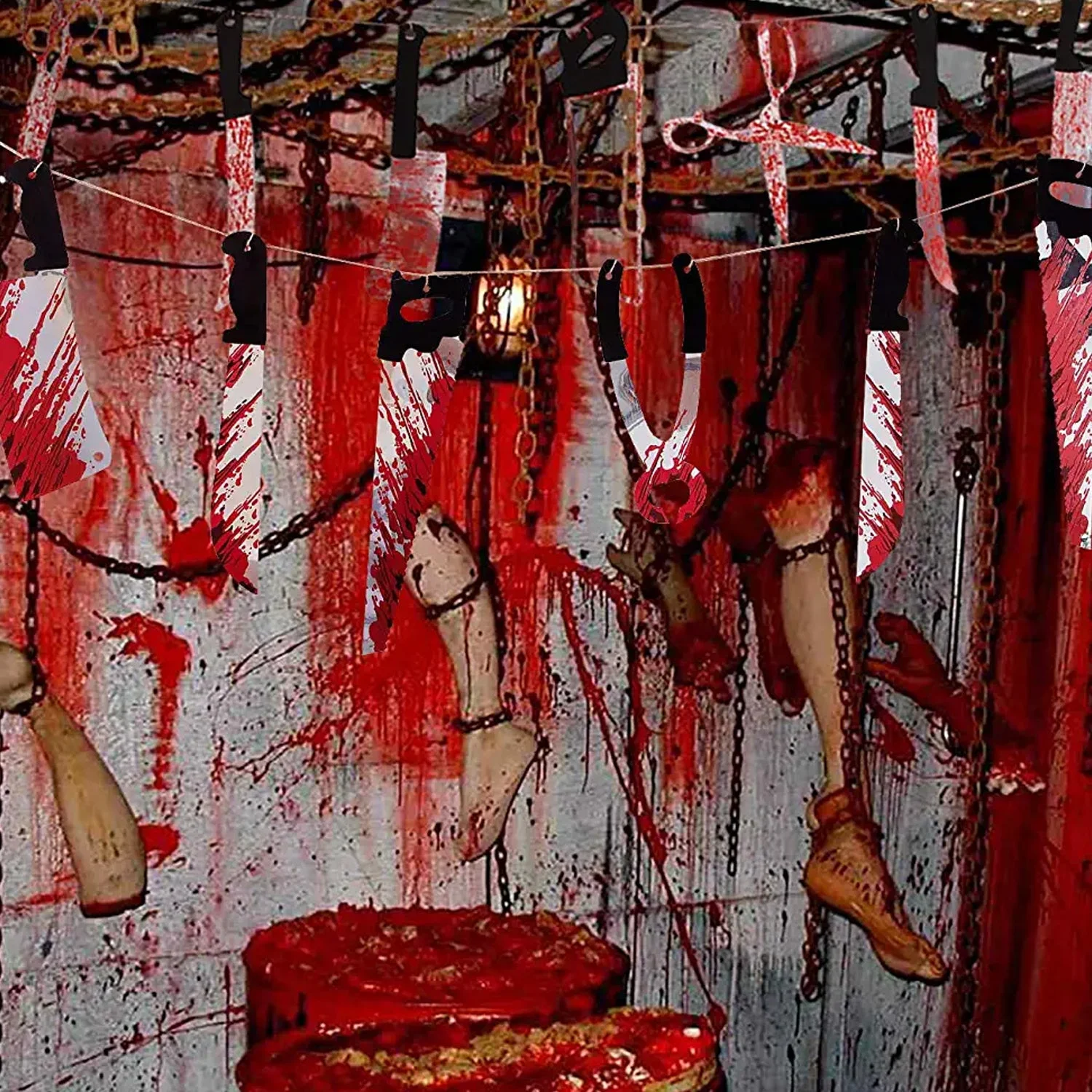 40-Pieces Set: Halloween Moon Ship Bloody Wreath Banners -  - #tag1#