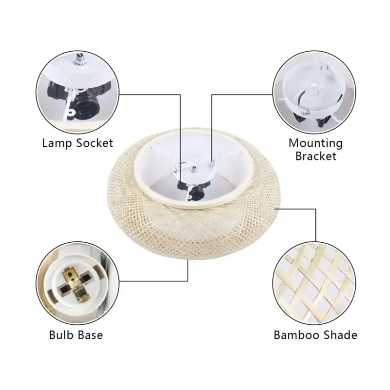 40Cm 50Cm Rustieke Bamboe Inbouwplafondlamp 3 Licht Rotan Plafondarmatuur E27 220V fdcb3fad de08 4e7a b0fc 331f58ba54ef