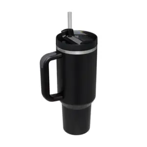 40 Oz Insulated Tumbler with Handle & Straw