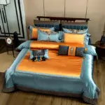 43 descript chic home 4610pcs place faux silk luxury large jacquard with embroidery golden bedding set duvet cover bedspread bed sheet set