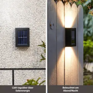 SolarGlow - Wireless LED Solar Wall Lamps Deluxe for a perfect atmosphere in your garden