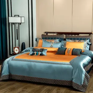 Homeko Embroidered Jacquard Satin Bedding Set