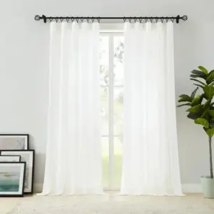 Vera - Crinkle Texture Semi-transparent Curtains with Eyelets