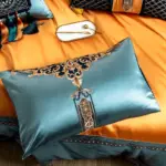 47 descript chic home 4610pcs place faux silk luxury large jacquard with embroidery golden bedding set duvet cover bedspread bed sheet set