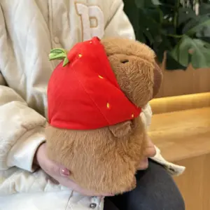 Strawberry Hat Capybara Plush Toy