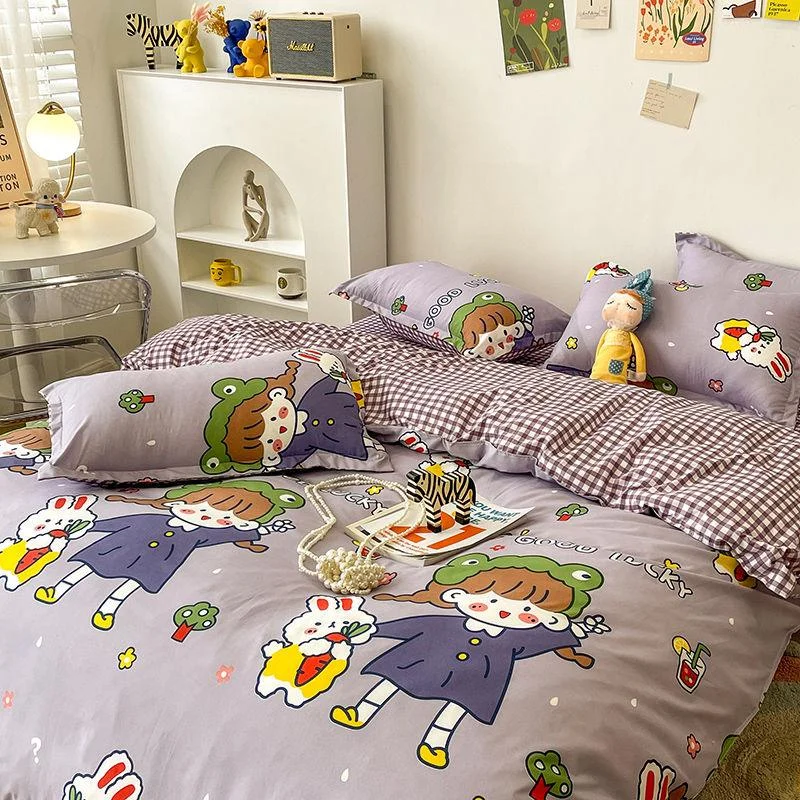 4PCS Duvet Cover ( 1 Duvet Cover + 1 Bedsheet + 2 Pillowcase) -  - #tag1#