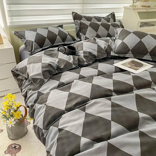 4PCS Duvet Cover ( 1 Duvet Cover + 1 Bedsheet + 2 Pillowcase) -  - #tag1#