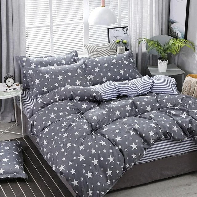4PCS Duvet Cover ( 1 Duvet Cover + 1 Bedsheet + 2 Pillowcase) -  - #tag1#