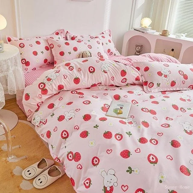 4PCS Duvet Cover ( 1 Duvet Cover + 1 Bedsheet + 2 Pillowcase) -  - #tag1#