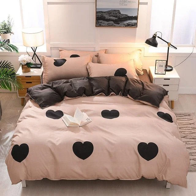 4PCS Duvet Cover ( 1 Duvet Cover + 1 Bedsheet + 2 Pillowcase) -  - #tag1#