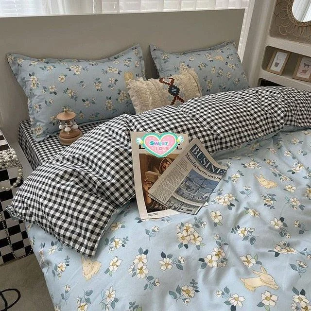 4PCS Duvet Cover ( 1 Duvet Cover + 1 Bedsheet + 2 Pillowcase) -  - #tag1#