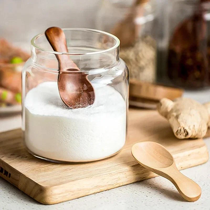 4pcs Mini Wooden Spoons Small Kitchen Spice Condiment Spoon Sugar Tea Coffee Scoop Short Handle Wood