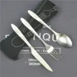 4Pcs Steel Cutlery Set with Case Family Travel and Camping Essential