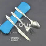 4Pcs Steel Cutlery Set with Case Family Travel and Camping Essential