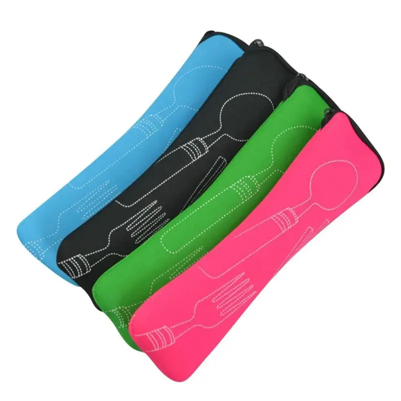 4Pcs Steel Cutlery Set with Case Family Travel and Camping Essential