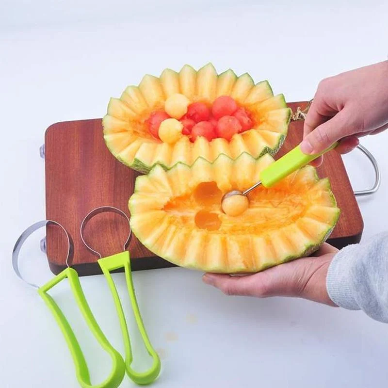 4 In 1 Stainless Steel Fruit Melon Baller Scooper Set -  - #tag1#